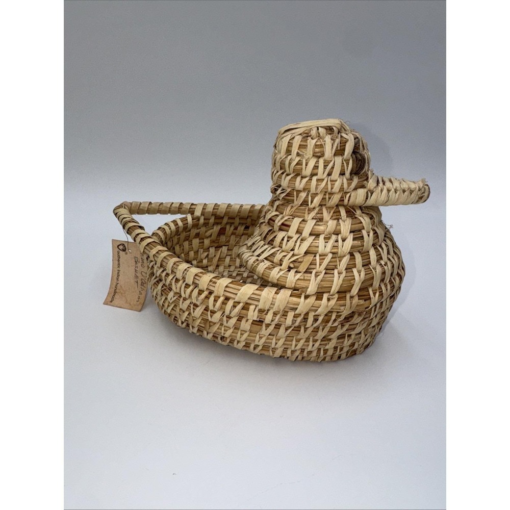 New With Tag Tohono O'odham Papago Authentic Indian Handmade Duck Basket Arizona